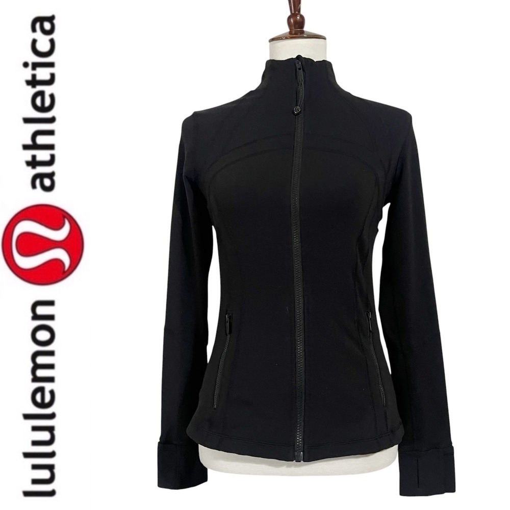 Lululemon Define Jacket Black Luon Full Zip‎ Size 8 Thumbholes